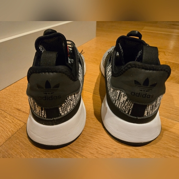 Adidas X PLR 10.5 Run Slip On Stretch Comfortable Black White Red Lightweight - Picture 10 of 11